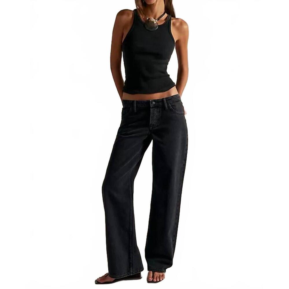 Free People Black Boyfriend Jeans